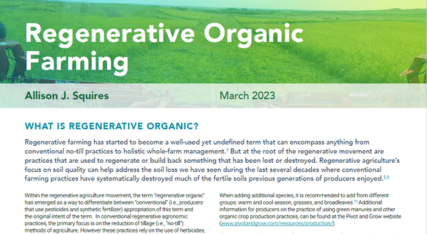 Regenerative Organic Farming Fact Sheet